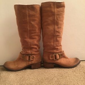 Tan suede slouch boots size 9